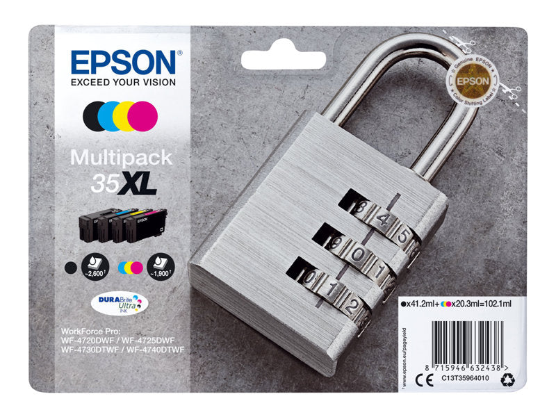 Epson T3596 (35XL) Pack de 4 Cartuchos de Tinta Originales - C13T35964010