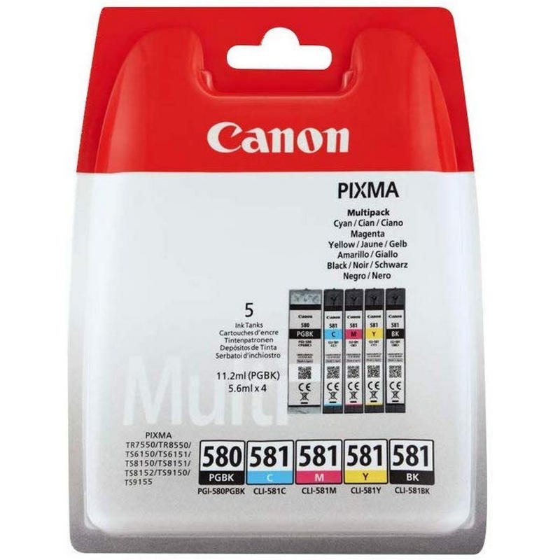 Canon PGI580/CLI581 Pack de 5 Cartuchos de Tinta Originales - 2078C005