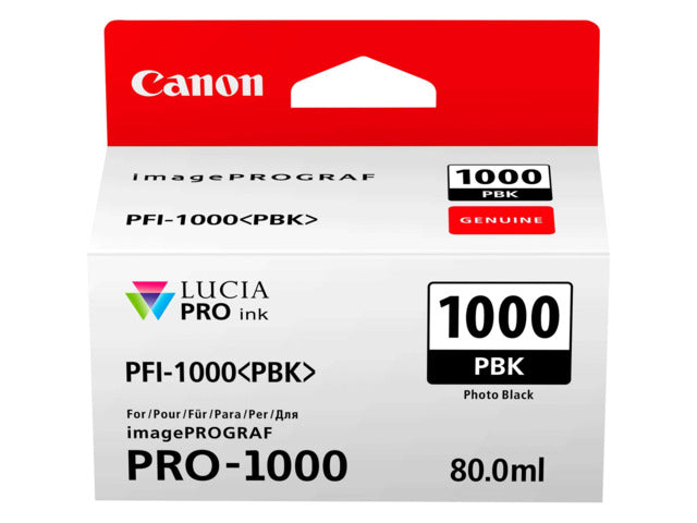 Canon PFI1000 Negro Photo Cartucho de Tinta Original - PFI1000PBK/0546C001