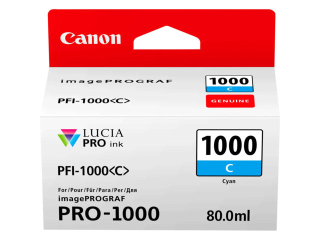 Canon PFI1000 Cyan Cartucho de Tinta Original - PFI1000C/0547C001