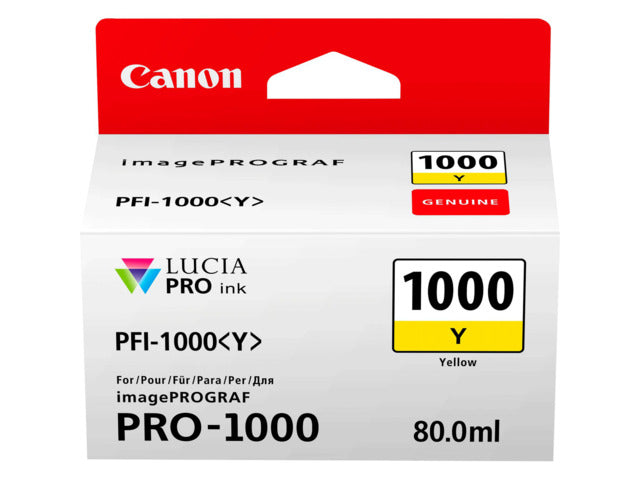 Canon PFI1000 Amarillo Cartucho de Tinta Original - PFI1000Y/0549C001