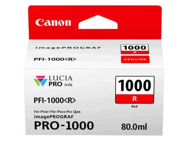 Canon PFI1000 Rojo Cartucho de Tinta Original - PFI1000R/0554C001