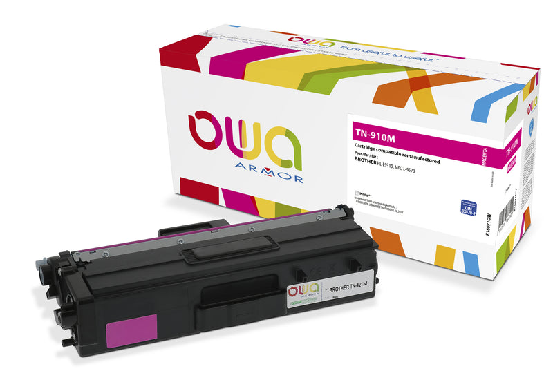 Armor Owa TN910M Magenta Cartucho de Tóner Compatible Premium Brother