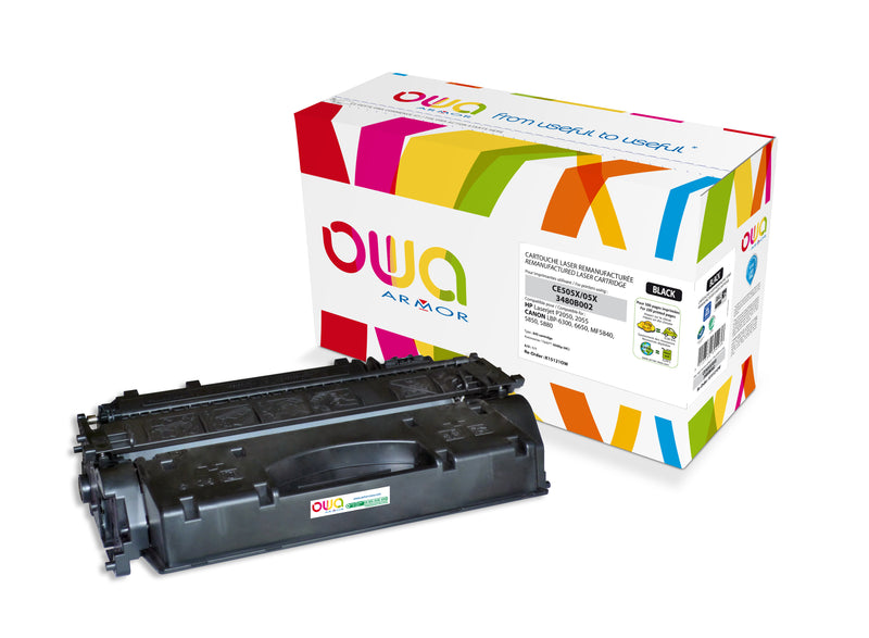 Armor Owa 05X CE505XD Negro Cartucho de Tóner Compatible Premium Hp Pack de 2 ud