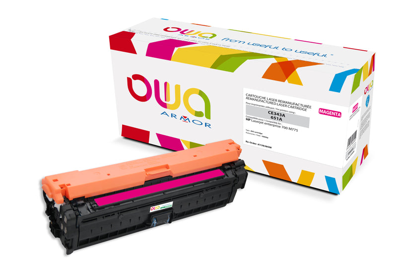 Armor Owa 651A CE343A Magenta Cartucho de Tóner Compatible Premium Hp