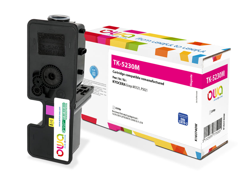 Armor Owa TK5230M Magenta Cartucho de Tóner Compatible Premium Kyocera