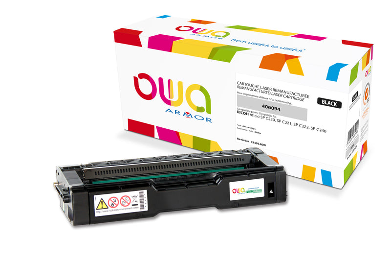 Armor Owa 407642 Negro Cartucho de Tóner Compatible Premium Ricoh