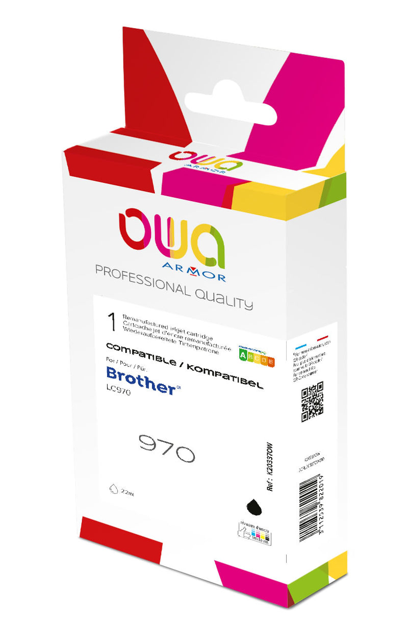 Armor Owa LC970BK Negro Tinta Compatible Brother