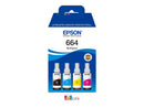 Epson 664 Pack de 4 Botellas de Tinta Originales - C13T664640