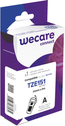 Armor Wecare TZE151 Texto Negro fondo Transparente Cinta adhesiva Compatible Premium Brother