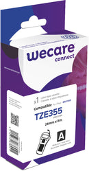Armor Wecare TZE355 Texto Blanco fondo Negro Cinta adhesiva Compatible Premium Brother