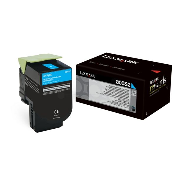 Lexmark 80C0S20 Cian Cartucho de Tóner Original