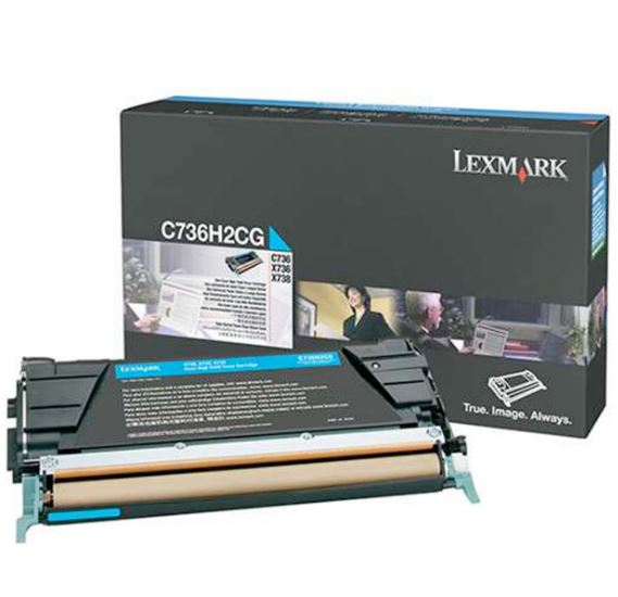 Lexmark C736H2CG Cian Cartucho de Tóner Original