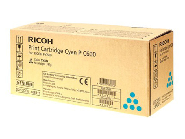 Ricoh PC600 Cyan Cartucho de Toner Original - 408315/P C600C