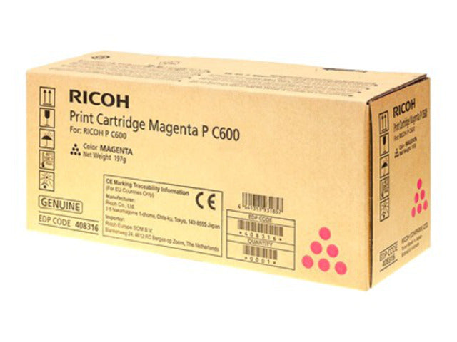 Ricoh PC600 Magenta Cartucho de Toner Original - 408316/P C600M