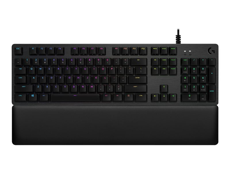 Logitech G513 Teclado Mecanico Gaming USB - Teclas Mecanicas GX Brown - Iluminacion RGB Lightsync - Superficies de Metal - Reposamuñecas de Espuma - Cable de 30cm - Color Negro