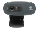 Logitech C270 Webcam HD 720p - 3Mpx - USB 2.0 - Microfono Integrado - Angulo de Vision 60º - Enfoque Fijo - Cable de 1.50 - Color Negro