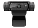 Logitech C920 Webcam HD Pro 1080p - USB 2.0 - Microfonos Integrados - Enfoque Automatico - Cable de 1.83m - Color Negro