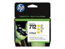 HP 712 Amarillo Pack de 3 Cartuchos de Tinta Originales - 3ED79A
