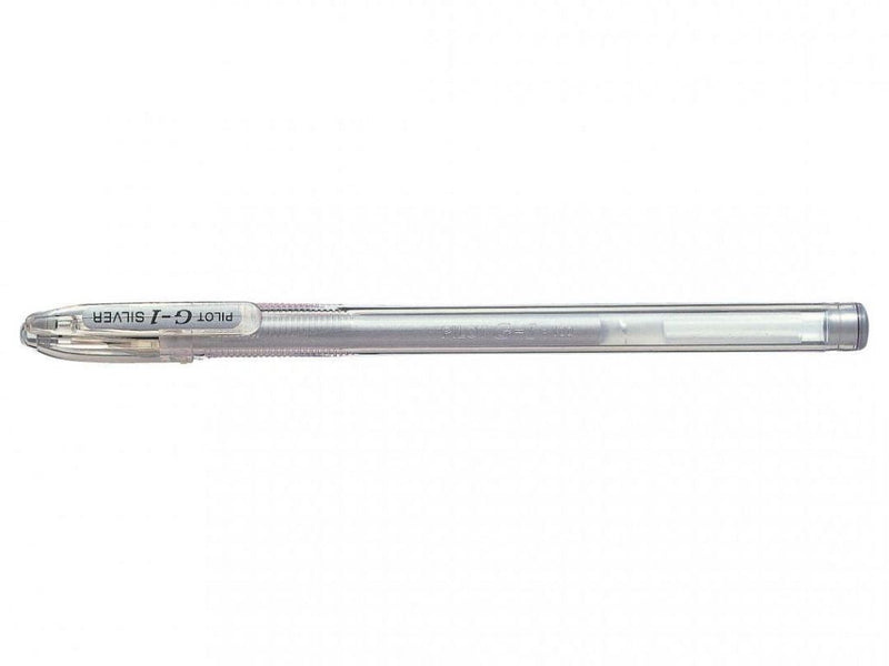 Pilot Boligrafo de Gel G1 - Recargable - Punta de Bola 0.7mm - Trazo 0.32mm - Cuerpo Transparente - Color Plata (12 unidades)