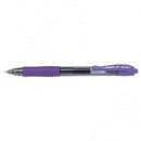 Pilot Boligrafo de Gel G2 Rollerball Retractil - Recargable - Punta de Bola Redonda 0.7mm - Trazo 0.32mm - Grip Ergonomico - Color Violeta (12 unidades)
