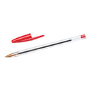 Bic Cristal Original Boligrafo de bola - Punta redonda de 1.0mm - Trazo 0.4mm - Tinta con Base de Aceite - Color Rojo (50 unidades)