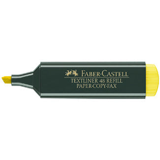 Faber-Castell Rotulador Marcador Fluorescente Textliner 48 - Punta Biselada - Trazo entre 1.2mm y 5mm - Tinta con Base de Agua - Color Amarillo (Pack de 10 unidades)
