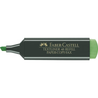 Faber-Castell Rotulador Marcador Fluorescente Textliner 48 - Punta Biselada - Trazo entre 1.2mm y 5mm - Tinta con Base de Agua - Color Verde (10 unidades)