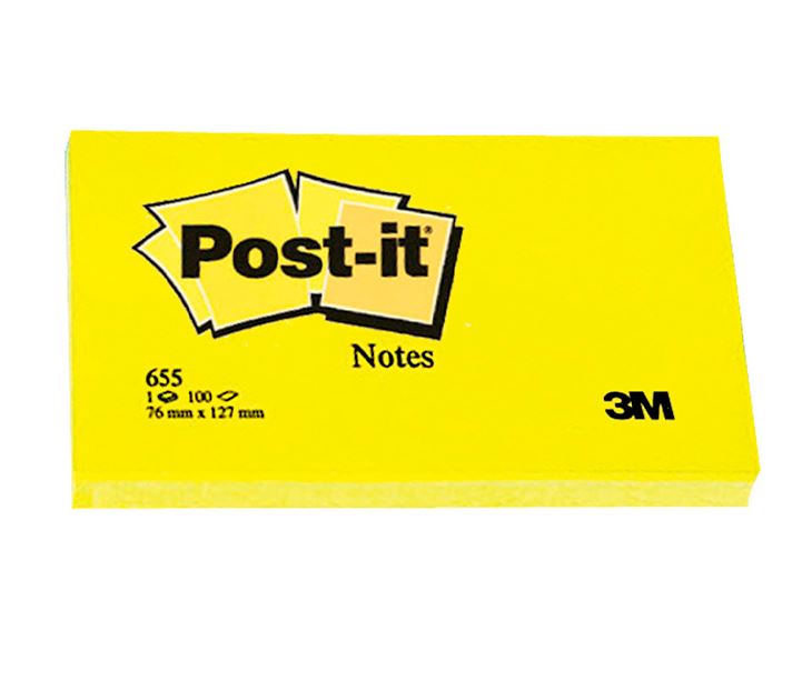 Post-it Caja de 12u bloc de notas adhesivas quita y pon 76x127 mm con 100 Hojas