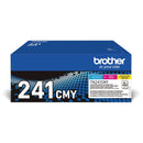 Brother TN241 Pack de 3 Cartuchos de Toner Originales - Cian, Magenta, Amarillo - TN241CMY