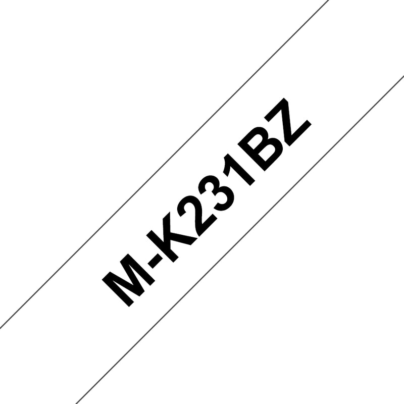 Compatible Brother MK231BZ Cinta rotuladora no laminada fondo blanco texto negro 12mmx4m
