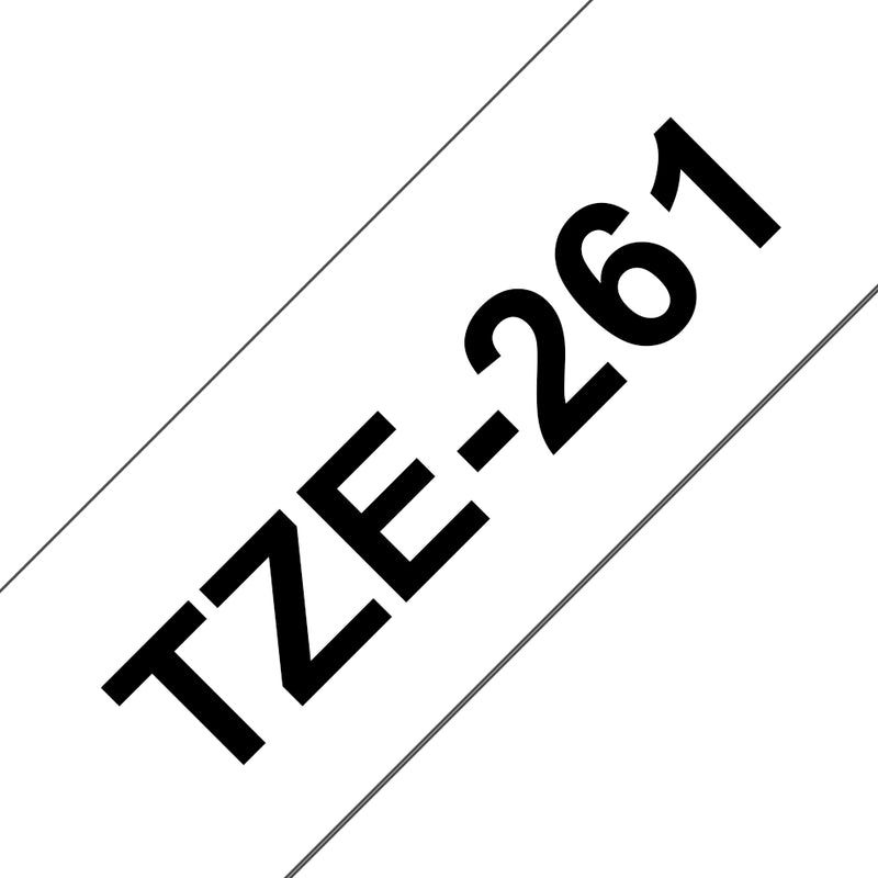 Compatible Brother TZ261 Cinta rotuladora laminada fondo blanco texto negro 36mmx8m