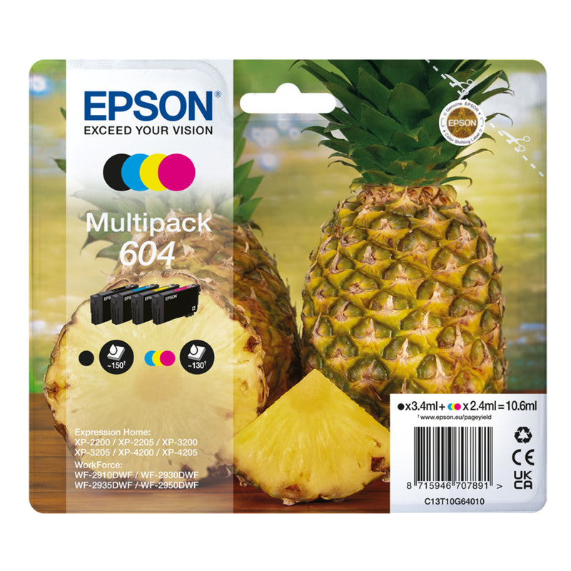 Epson 604 Pack de 4 Cartuchos de Tinta Originales - C13T10G64010
