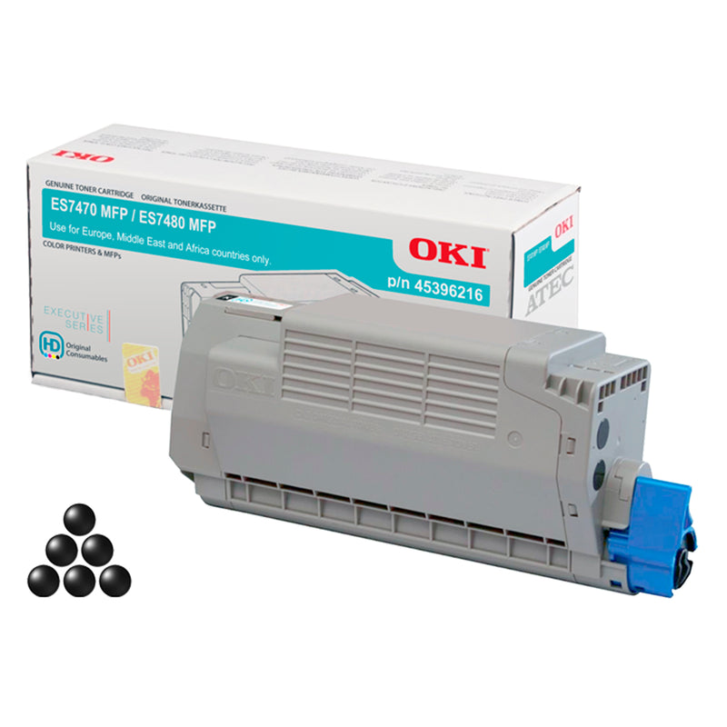 OKI Executive ES7460/ES7470/ES7480 Negro Cartucho de Toner Original - 45396216