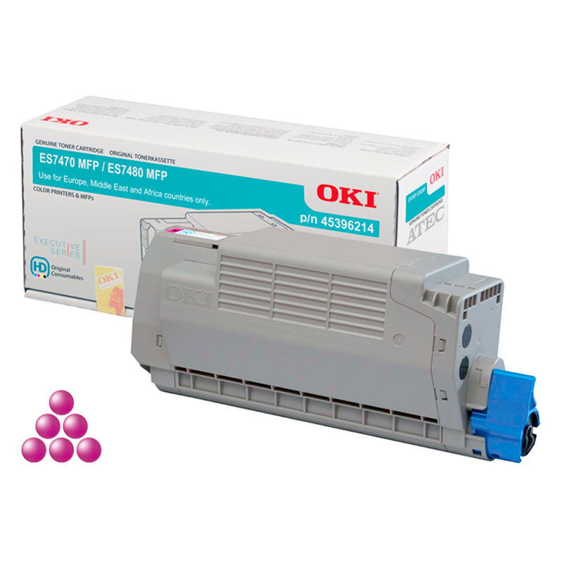 OKI Executive ES7460/ES7470/ES7480 Magenta Cartucho de Toner Original - 45396214