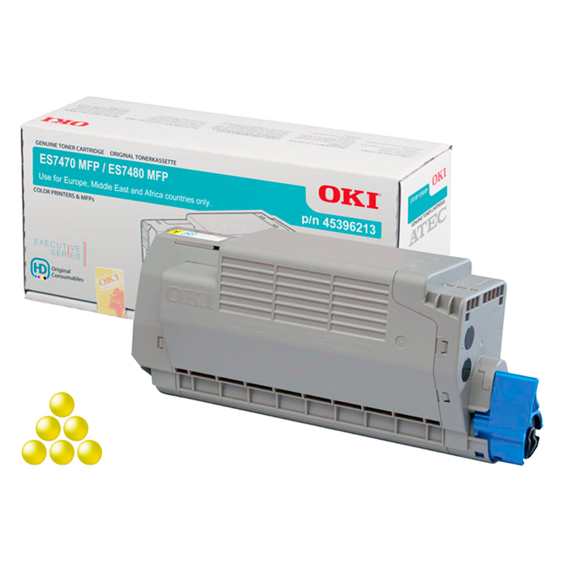 OKI Executive ES7460/ES7470/ES7480 Amarillo Cartucho de Toner Original - 45396213