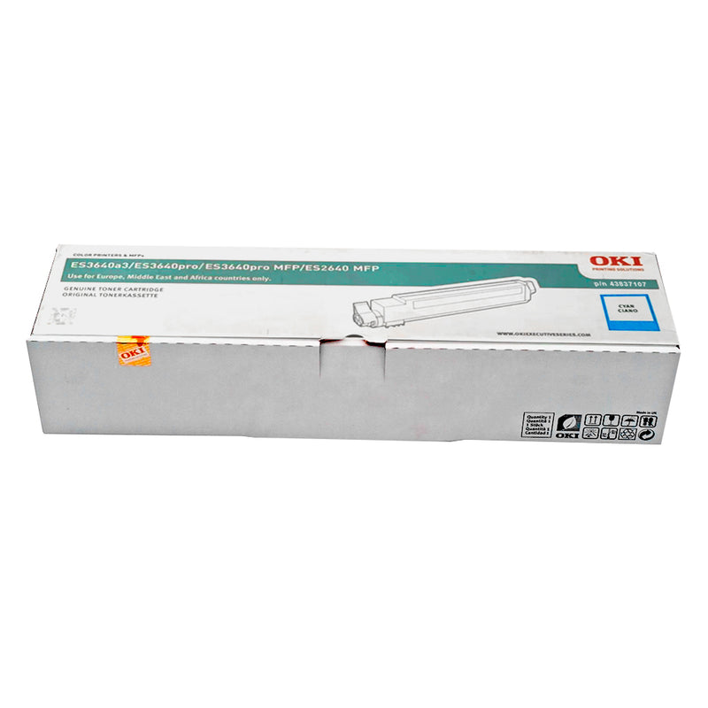 OKI Executive ES3640 A3/Pro Cyan Cartucho de Toner Original - 43837107