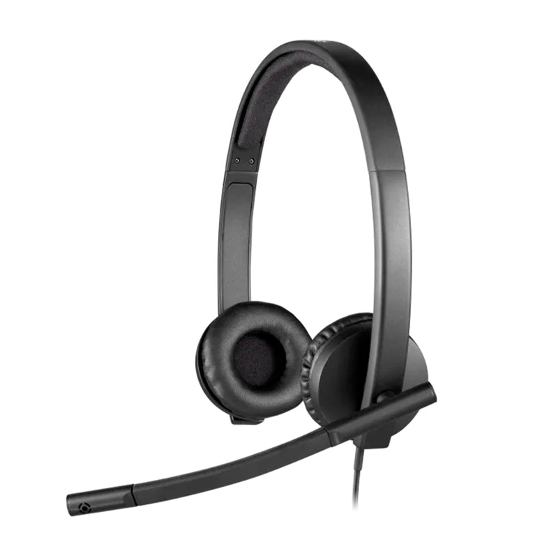 Logitech H570E Auriculares con Microfono USB - Microfono Plegable - Estéreo - Diadema Ajustable - Almohadillas Acolchadas - Controles en Cable - Color Negro