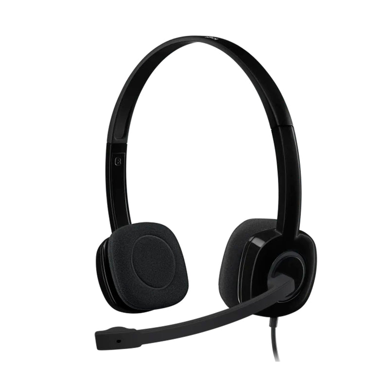 Logitech H151 Auriculares con Microfono - Microfono Giratorio - Controles en Cable - Diadema Ajustable - Conexion Jack 3.5mm - Cable de 1.80m - Color Negro