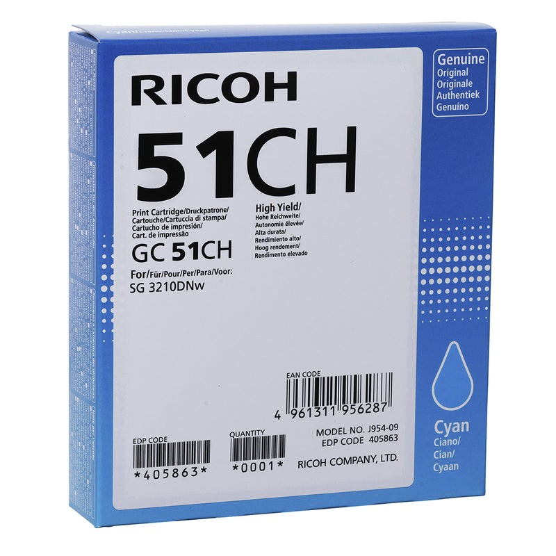 Ricoh 405863 Cian Cartucho de Tinta Original