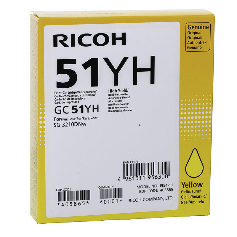 Ricoh 405865 Amarillo Cartucho de Tinta Original
