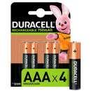 Duracell Pilas Recargables NiHM AAA HR03 1.2V 750mAh - Precargadas - 4 Unidades