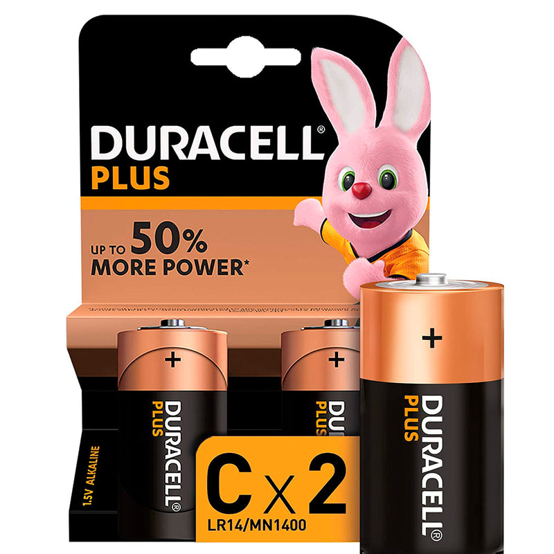 Duracell Pilas Alcalinas C Plus LR14 1.5V - 2 Unidades