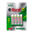 Elbat Pack de 4 Pilas Recargables LR03 AAA 1000mAh