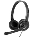 NGS Vox505 Auriculares USB con Microfono - Microfono Plegable - Almohadillas Acolchadas - Diadema Ajustable - Control en Cable - Cable de 1.80m - Color Negro