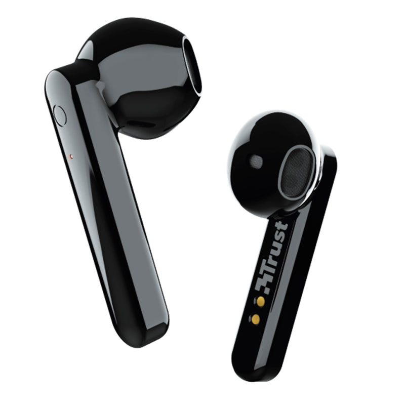 Trust Primo Touch Auriculares Inalambricos Bluetooth 5.0 - Control Tactil - Autonomia hasta 10h - Alcance 10m - Estuche de Carga - Color Negro