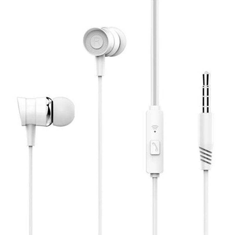XO EP20 Auriculares Intrauditivos con Microfono - Controles en Cable - Conexion Jack 3.5mm - Cable de 1.20m, Color Blanco