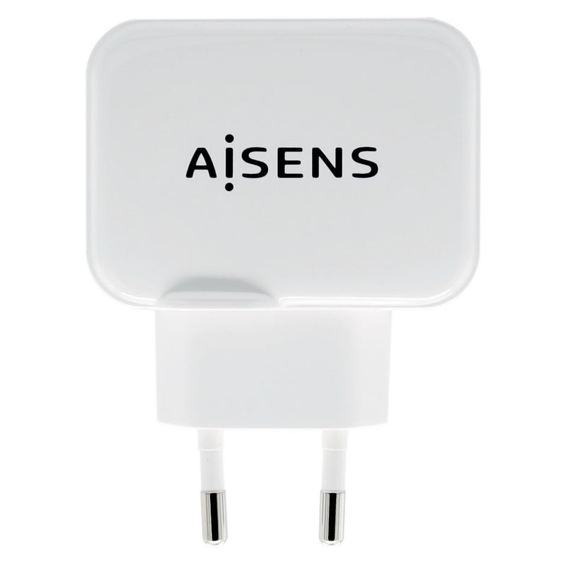 Aisens Cargador USB 17W 5V/3.4A - 2xUSB con Control AI - Color Blanco