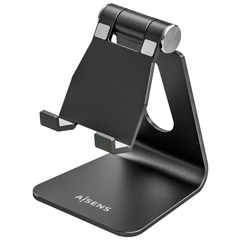 Aisens Soporte de Sobremesa Tamaño M Ajustable (1 Pivote) para Movil / Tablet - Color Negro