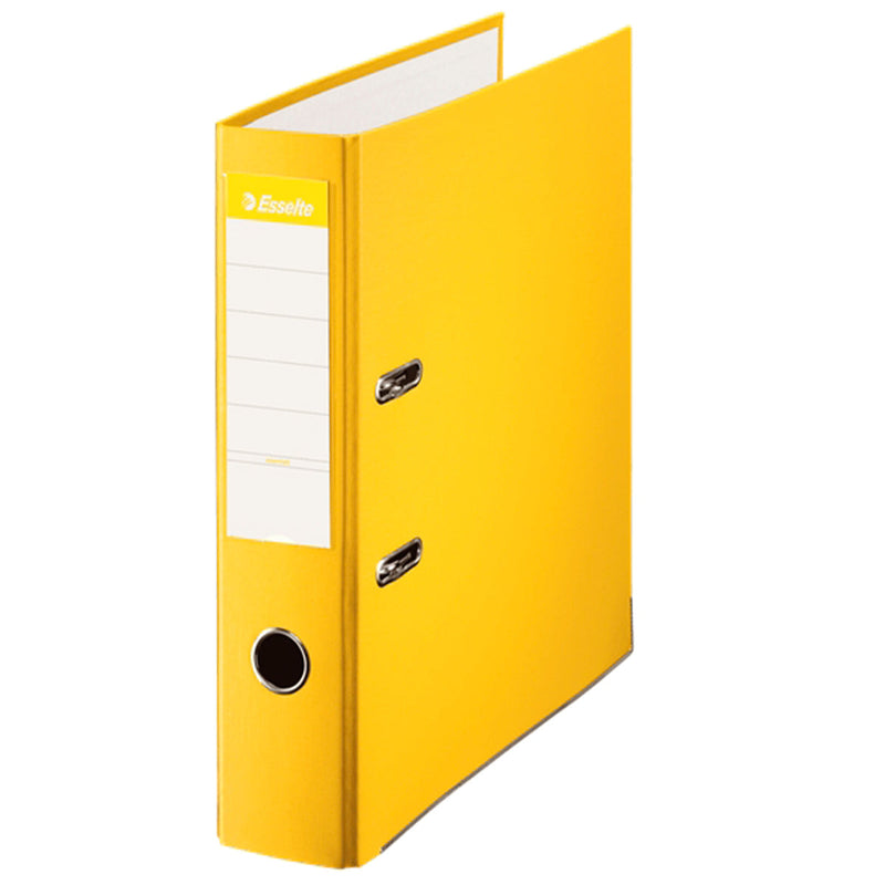 Esselte Archivador de Palanca - Formato Folio - Lomo 75mm - Capacidad para 500 Hojas - Color Amarillo (Pack de 10 unidades)